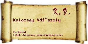 Kalocsay Vászoly névjegykártya